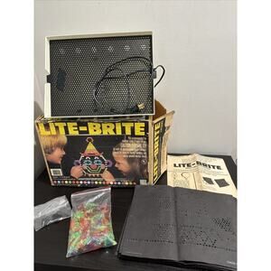 Vintage 1981 Lite Brite Hasbro in Original Box Tested & Working W/ Sheets & Pegs